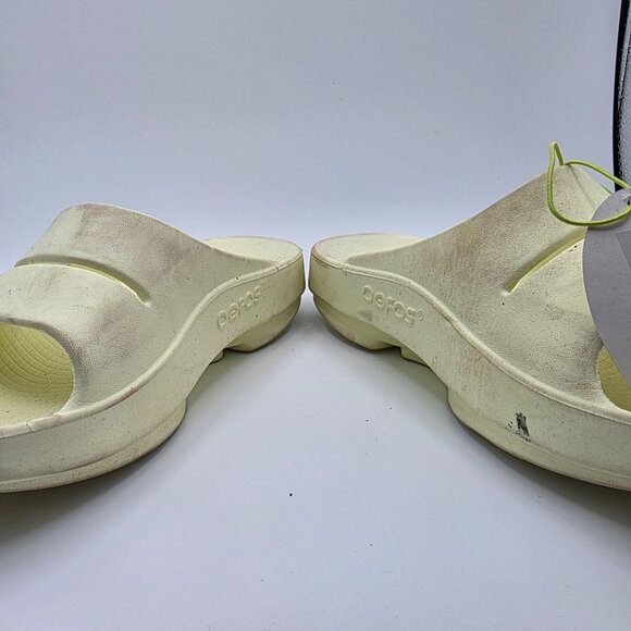 OOFOS OOahh Womens Size 6 Mello Yellow Sandals Slides Casual Walking Comfort - Picture 3 of 13